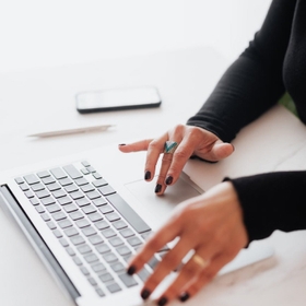 woman using a laptop