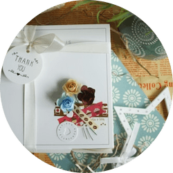 gift box with stamps
