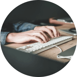 person using a keyboard