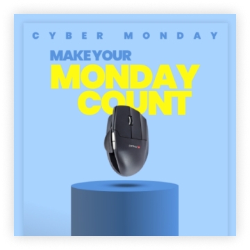 Cyber Monday ergonomic mouse sale creative by Disruptive Advertising